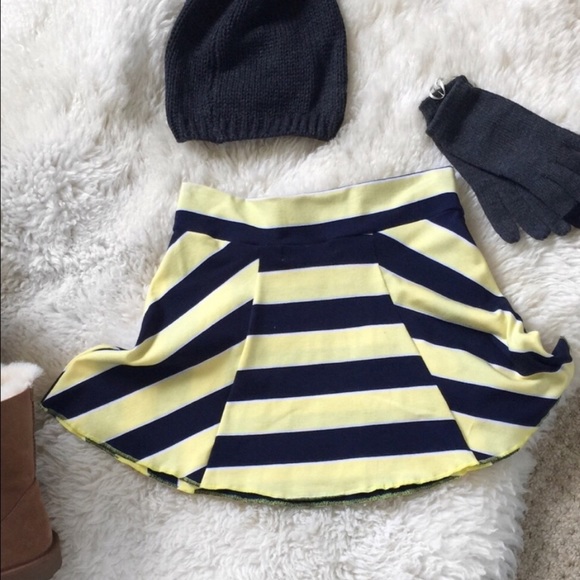 Shawn Yellow and Blue Striped Mini Skirt Small New - Picture 4 of 9